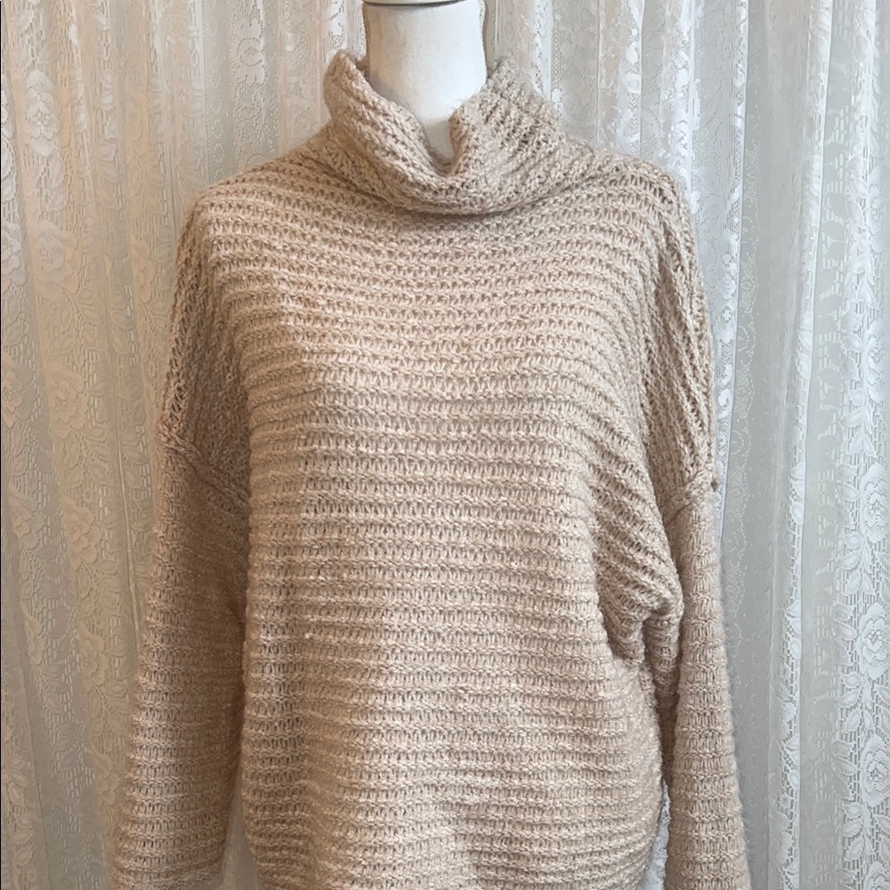 AERIE Cream Turtleneck Sweater
